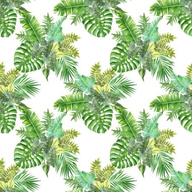 Tropikal yapraklarla kusursuz desen