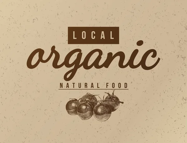 Yerel organik doğal gıda arka plan. — Stok Vektör