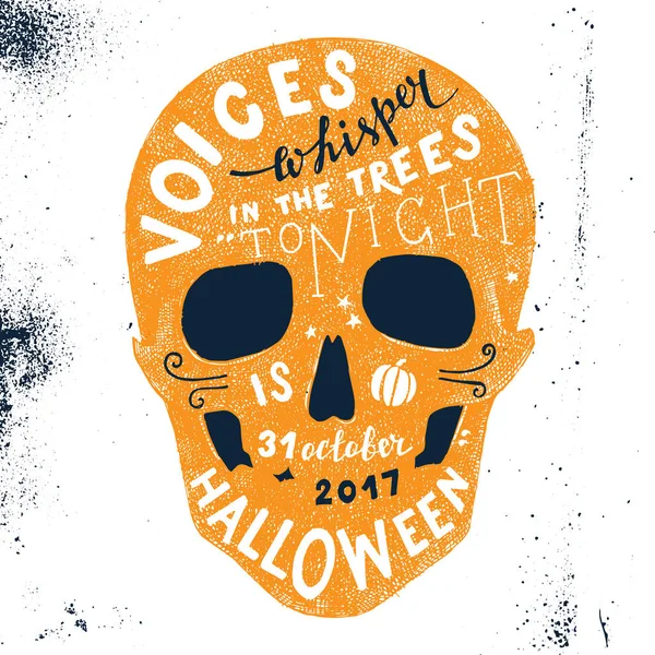 Letras de Halloween en la silueta del cráneo — Archivo Imágenes Vectoriales