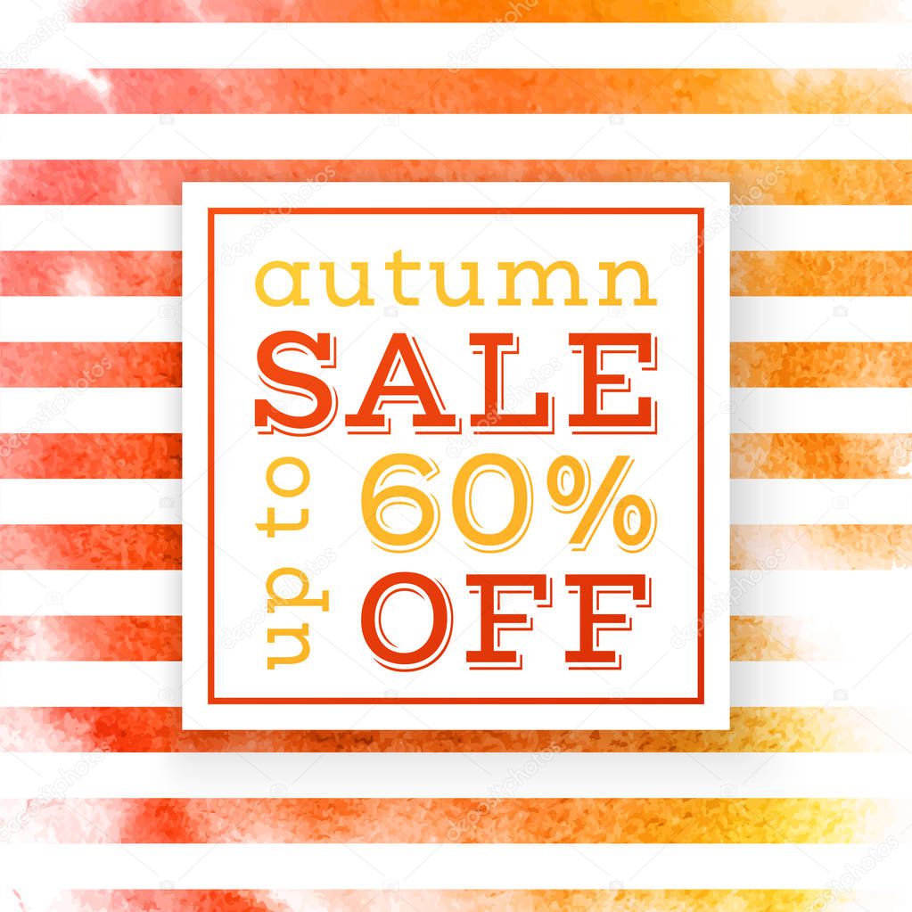 Autumn sale up to 60 percents off banner