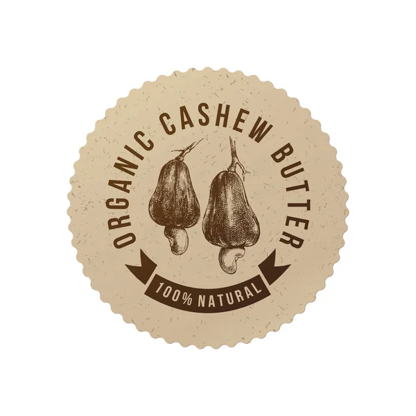 Cashewnötter smör emblem — Stock vektor