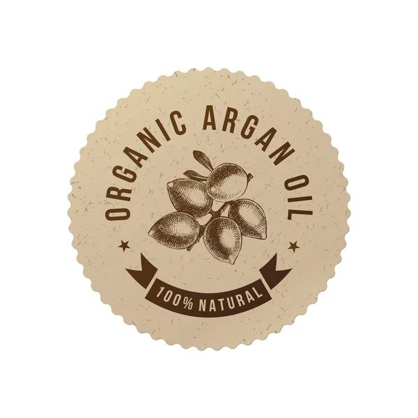 Эмблема органического масла аргании — стоковый вектор