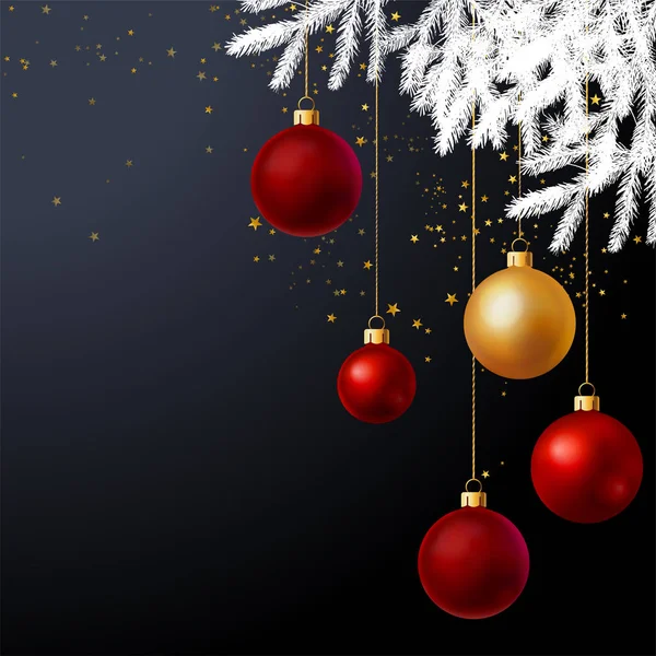 Árbol de Navidad decorado con bolas de fondo — Archivo Imágenes Vectoriales