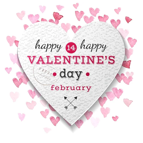 Día de San Valentín papel corazón — Vector de stock