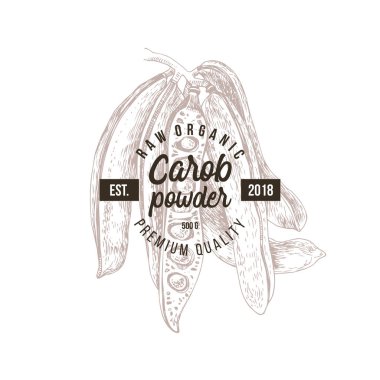 Carob powder emblem