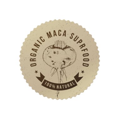 Maca süper yiyecek eko etiketi