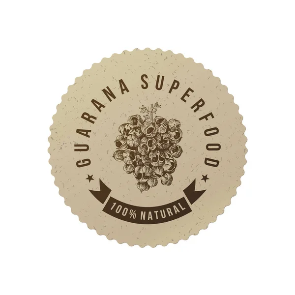 Guarana superfood οικολογικό σήμα — Διανυσματικό Αρχείο