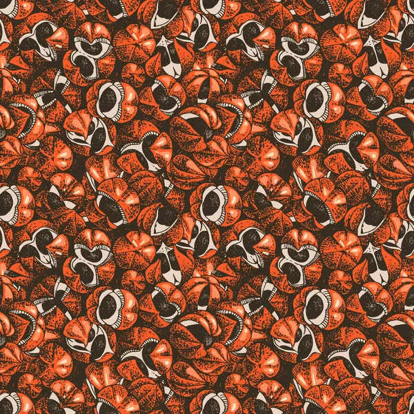Colorful hand drawn seamless pattern with guarana berries — Stock vektor