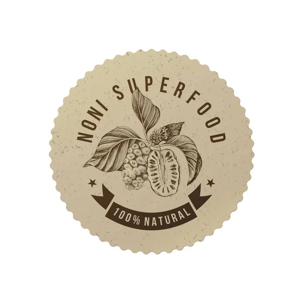 Οικολογικό Σήμα Noni superfood — Διανυσματικό Αρχείο