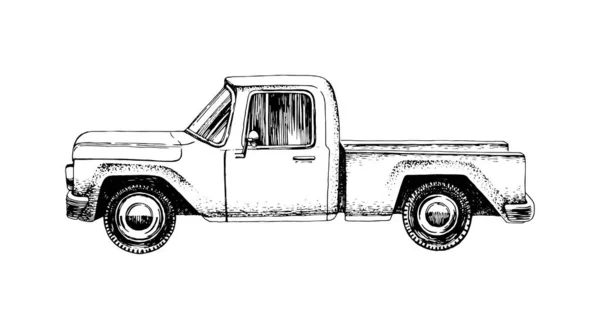 Handgezeichneter Pickup — Stockvektor