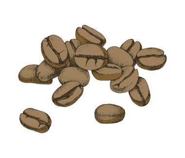 El yapımı kahve çekirdeği yığını