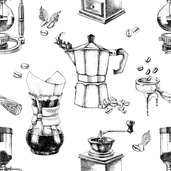 Café que hace patrón sin costuras — Archivo Imágenes Vectoriales