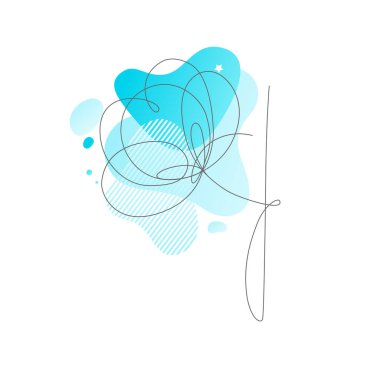 Pamuk sürekli çizgi çizimi.