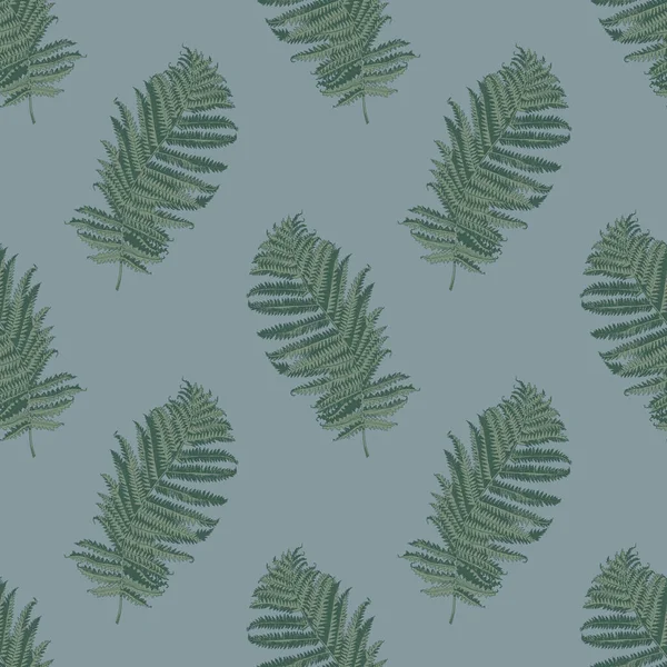 Seamless pattern with hand drawn forest fern branches — Stock Vector