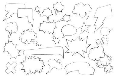 Çizgi roman kümesi konuşma baloncukları