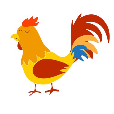 Rooster on white background clipart