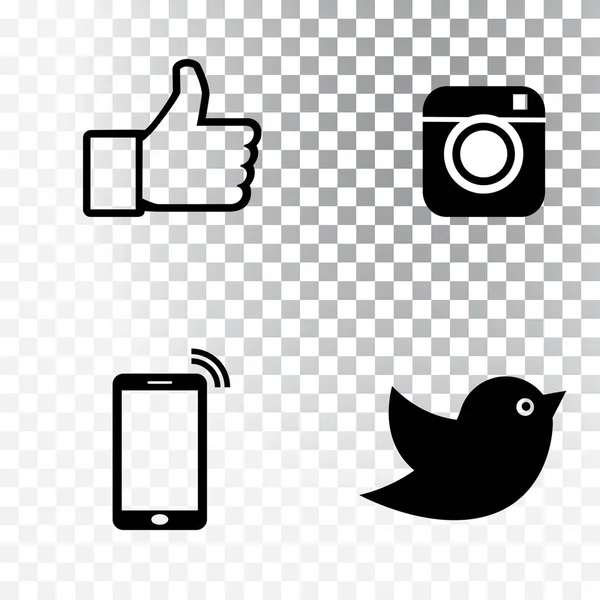 Siyah simge vektör çizim seti 