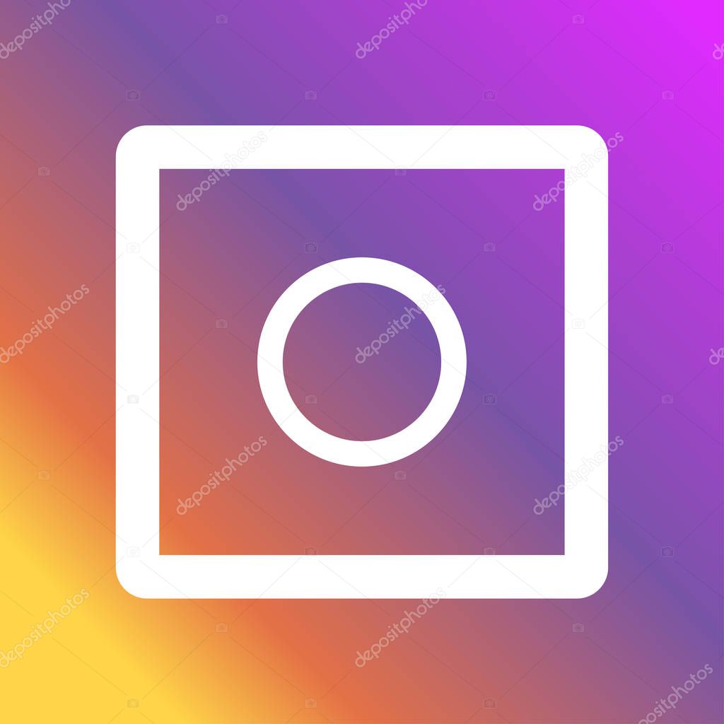 Vintage camera painted colors of the rainbow. logo