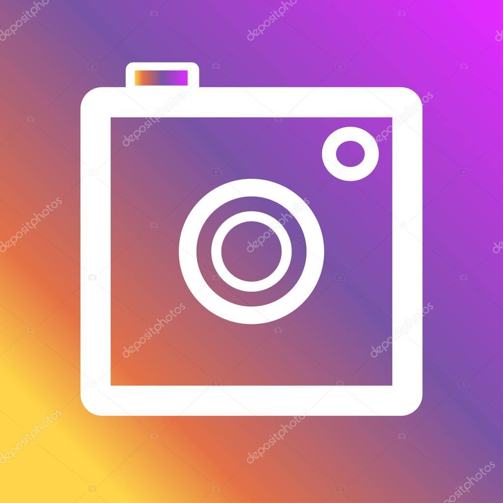 Vintage camera painted colors of the rainbow. logo