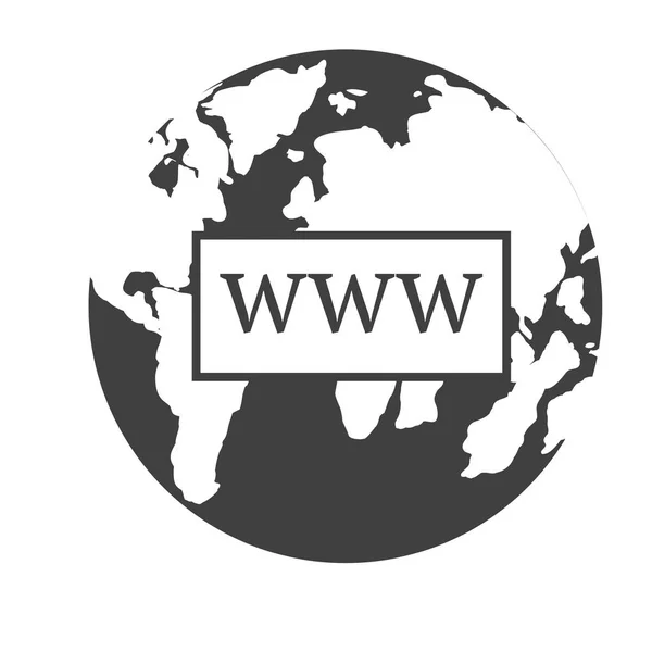 Www simgesi, Internet işareti simgesi. World wide web siyah sembolü — Stok Vektör