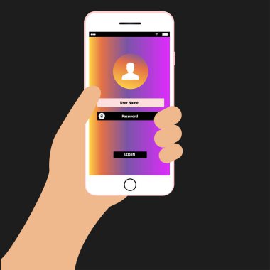 Elinde telefon vektör