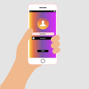 Elinde telefon vektör