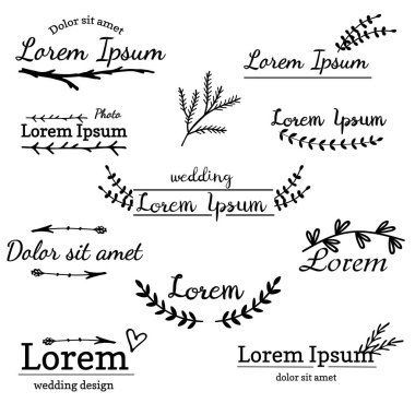Simgeler, etiketleri, işaretler, semboller ve tasarım öğeleri. Rozetleri vektör toplama.