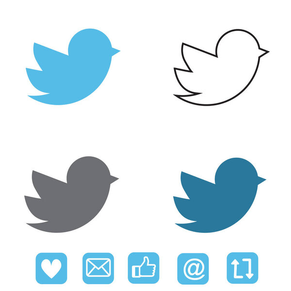 Bird on a white background. Vector