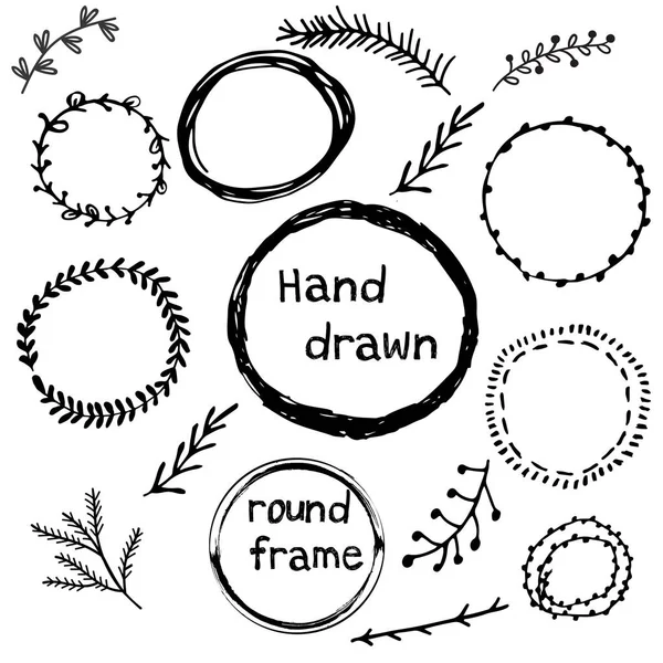 El kümesi yuvarlak çerçeve çizilmiş. Mürekkep çizim.