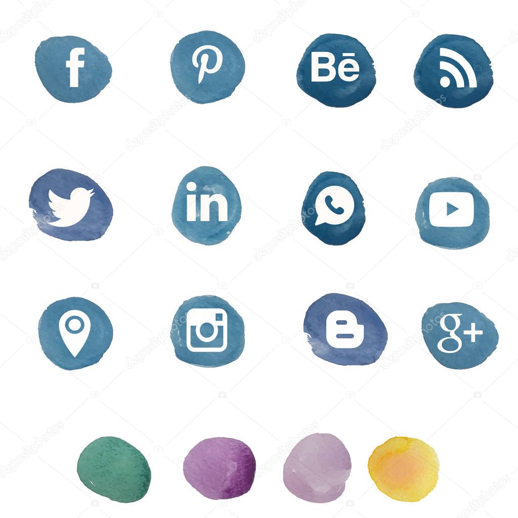 Button for a site on blue background