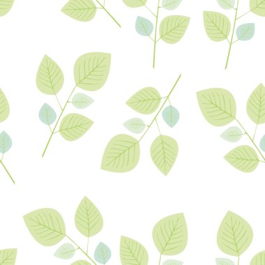 Vektör dalları ile bir dizi yaprakları