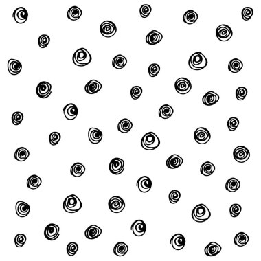 polka noktaları ile çizilmiş doodle seamless modeli