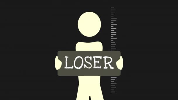 Man Sign Loser — Stock Video