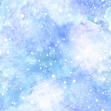 Kusursuz suluboya kış deseni, kar yağışı.