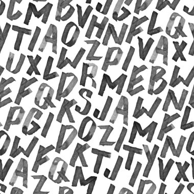 Büyük harflerden kusursuz suluboya deseni.