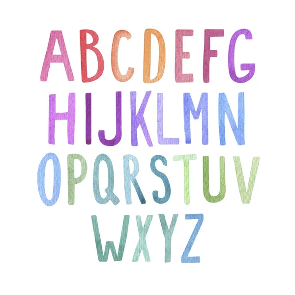 Buchstabensatz Alphabet Aquarell — Stockfoto