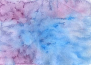 Suluboya soyut arkaplan, mavi buz lekeleri. Kış kalıpları.