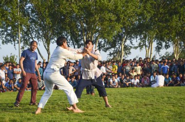 Istanbul'da Orta Asya Türkmen güreş