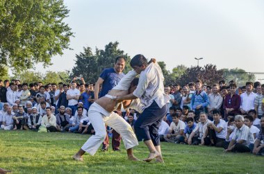 Istanbul'da Orta Asya Türkmen güreş