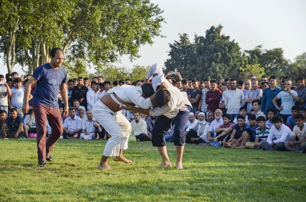 Istanbul'da Orta Asya Türkmen güreş