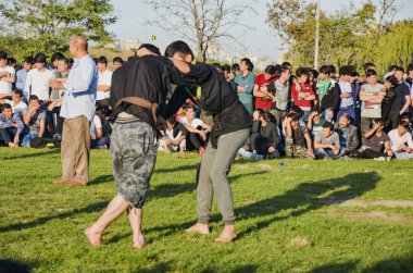 Orta Asya Türkmen çayır güreş Istanbul'da yapıldı