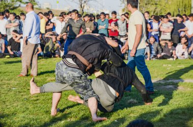 Orta Asya Türkmen çayır güreş Istanbul'da yapıldı