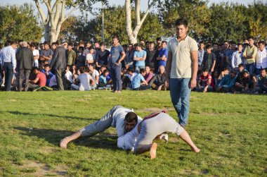 Orta Asya Türkmen çayır güreş Istanbul'da yapıldı