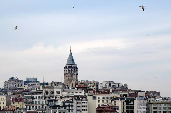 Galatská věž od ikony z Istanbulu — Stock fotografie