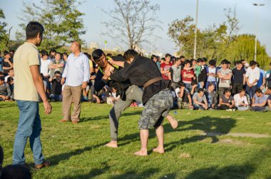 Orta Asya Türkmen çayır güreş Istanbul'da yapıldı