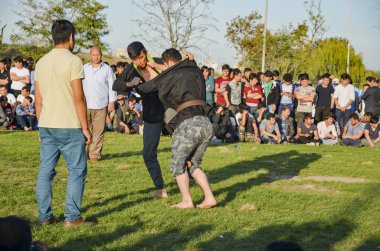 Orta Asya Türkmen çayır güreş Istanbul'da yapıldı
