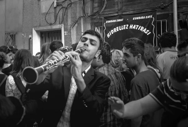 Klarinet muzikanten Hidirellez memorabilia — Stockfoto