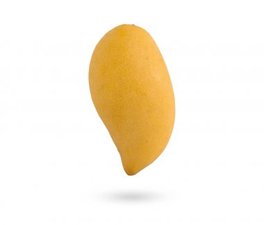 Beyaz zemin üzerine lezzetli olgun mango meyve.