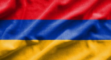 Ermenistan bayrağı. Bayrak detaylı gerçekçi kumaş dokusu vardır.