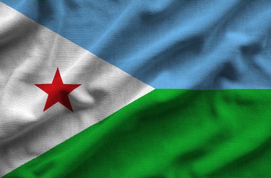 Cibuti bayrağı. Bayrak detaylı gerçekçi kumaş dokusu vardır.